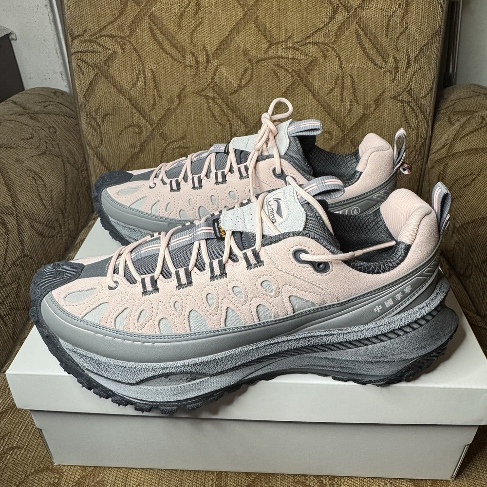Li Ning Cushioning Wear Resistant‎ Low Top Casual Shoes Pale Pink/Storm Cloud 11